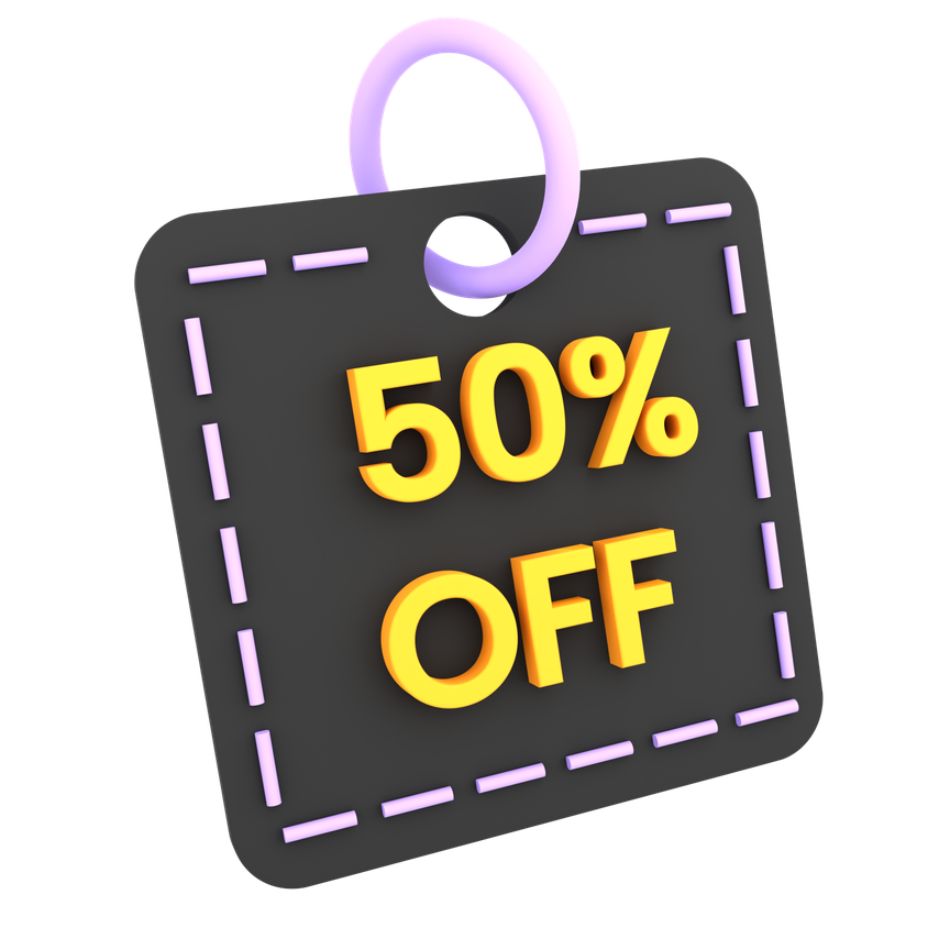 50 Off Png Image (black, indigo)