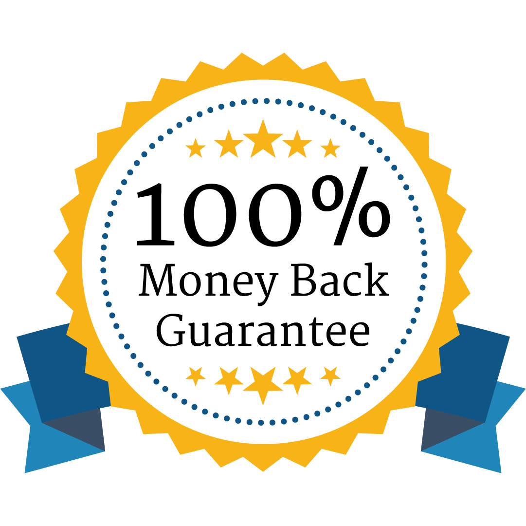 100 Money Back Guarantee Png File (black, teal, orange, white)