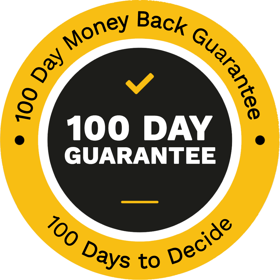 100 Money Back Guarantee Png Free Image (gold, black, orange, white)