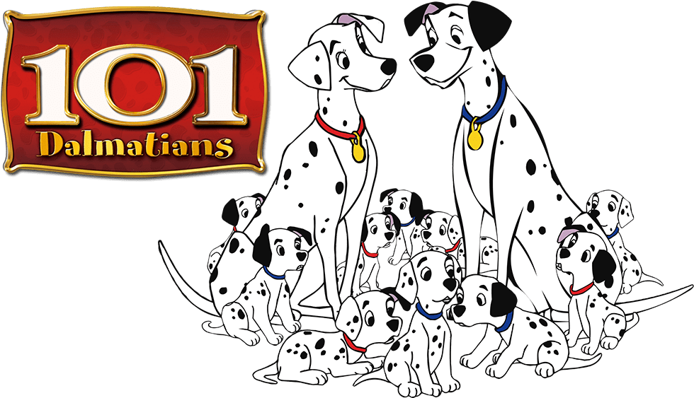 101 Dalmatians Transparent Png (white, lavender, black)