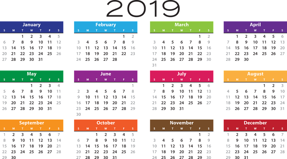 2019 Calendar Transparent Png (black)