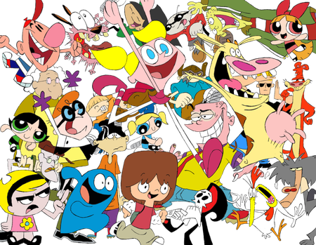 90S Cartoons Png Free Download (yellow, white, black, pink, olive)