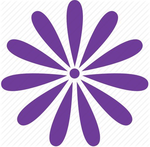 70S Retro Flower Png Clipart (purple, black, indigo)