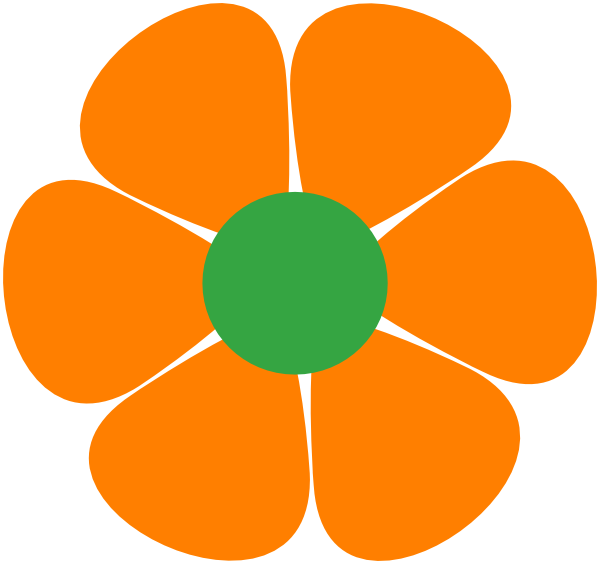 70S Retro Flower Png Image (white, orange, teal)