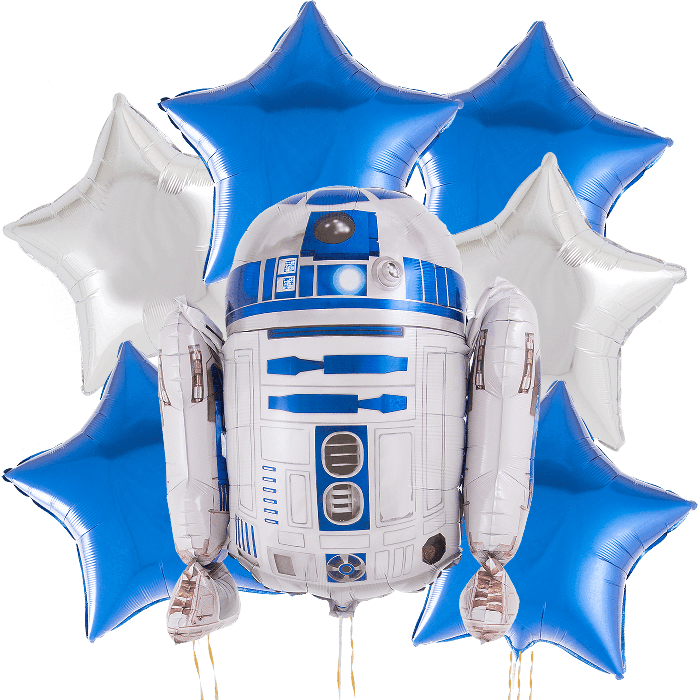 R2D2 Png Image (gray, silver, teal)