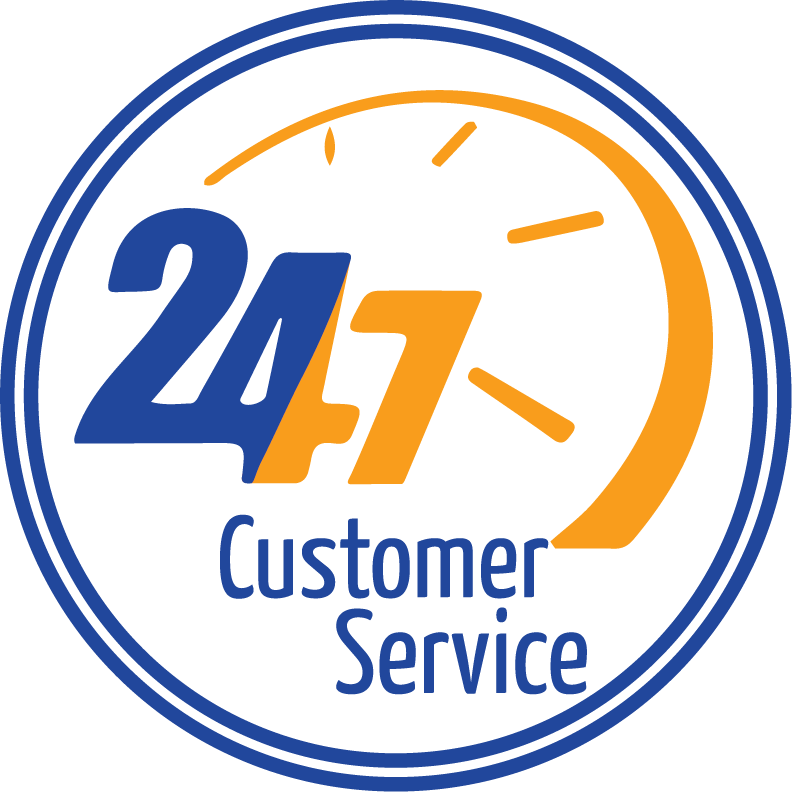 24 7 Customer Service Png (navy, teal, orange, white)