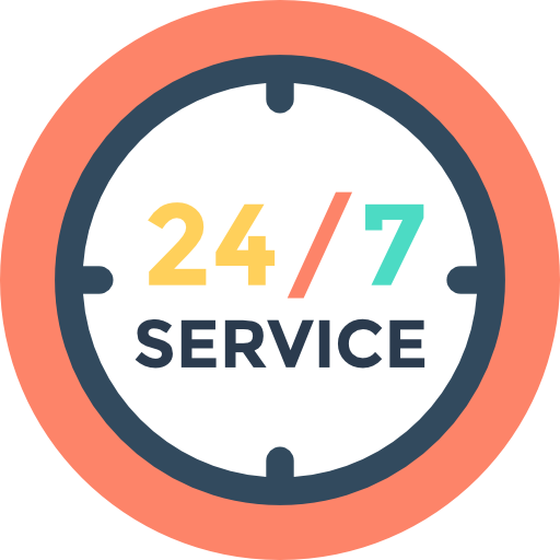 24 7 Service Transparent Png (white, salmon, teal)