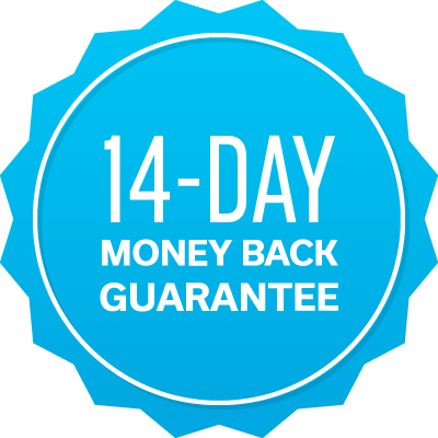 14 Days Money Back Guarantee Png Cutout (greenish blue, white)