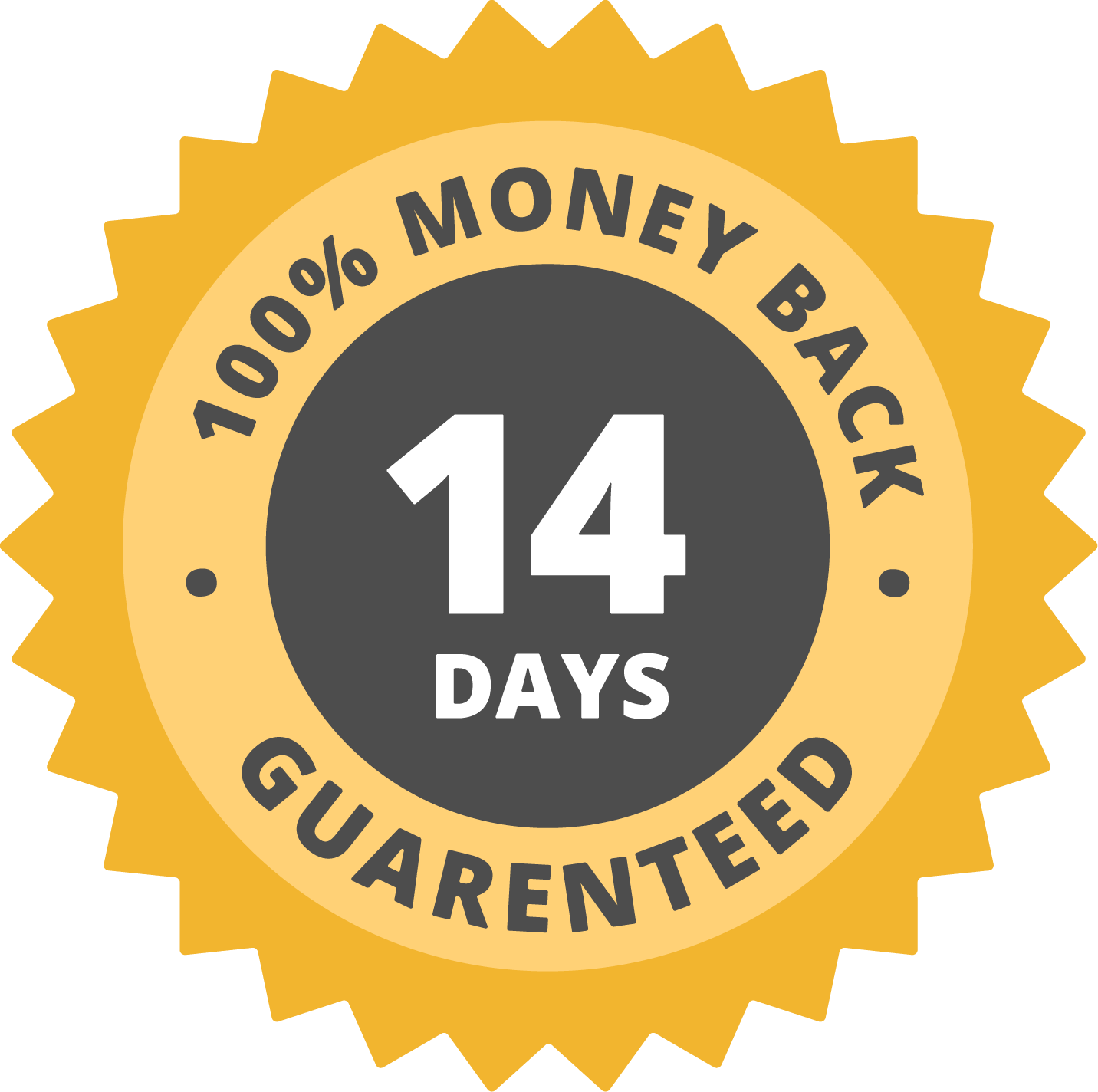 14 Days Money Back Guarantee Png Image (gray, orange, white, salmon, pink)