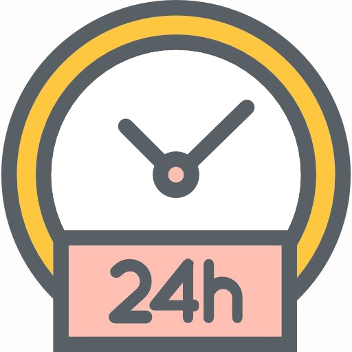 24 Hours Png File (white, silver, gold, pink, gray)