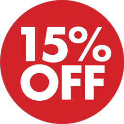 15 Off Discount Png Photo (white, gray, red)