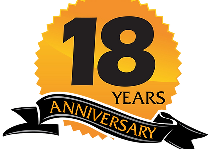 18 Years Anniversary Png File (black, orange)