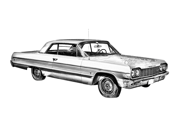 1964 Chevrolet Impala Png Image (white, black, gray)