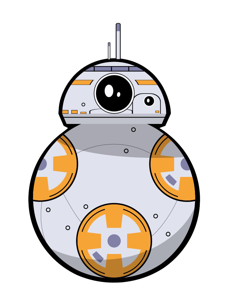 Bb 8 Png Photo (white, silver, black, lavender, orange)