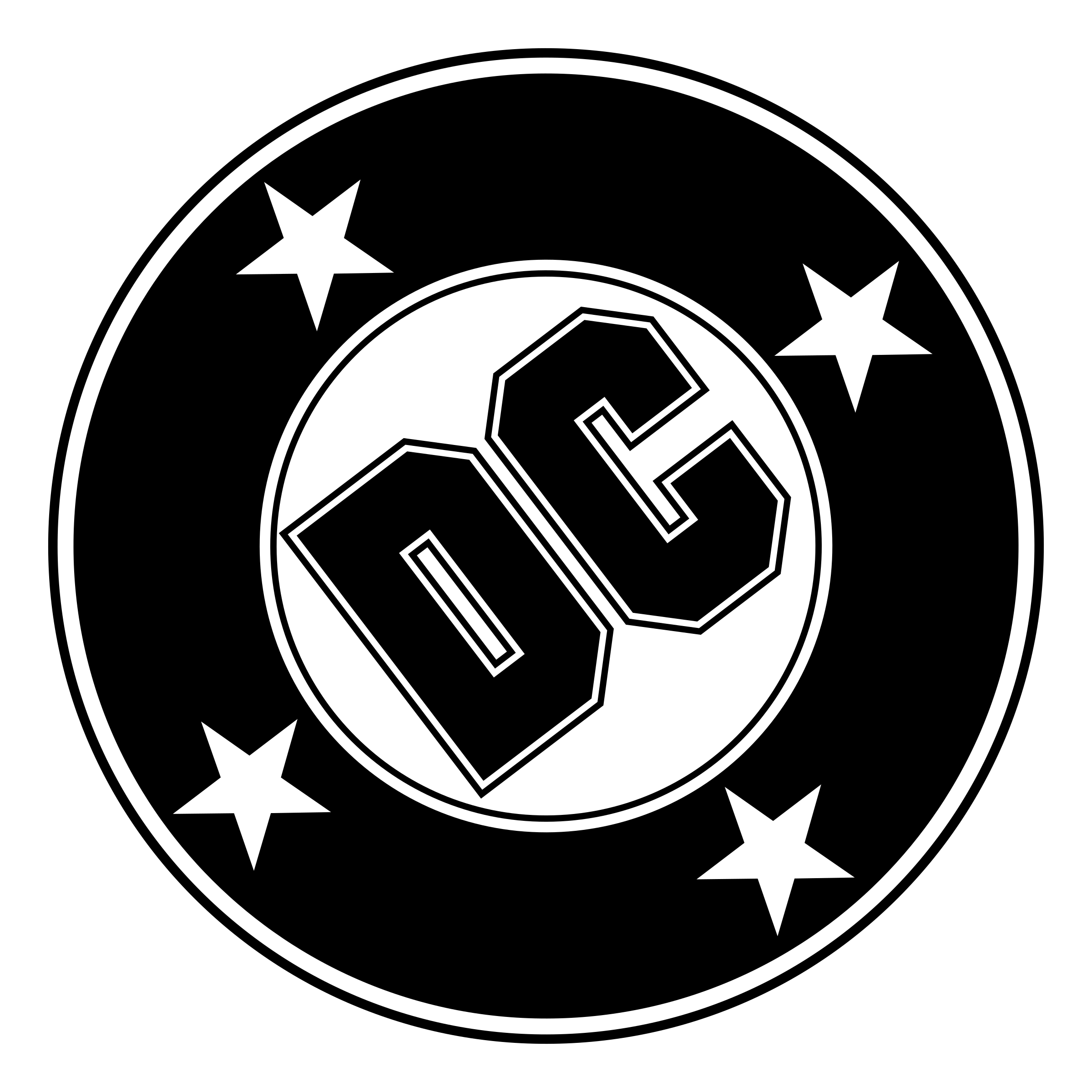 Dc Comics Logo Png Picture (black, gray, white, lavender)