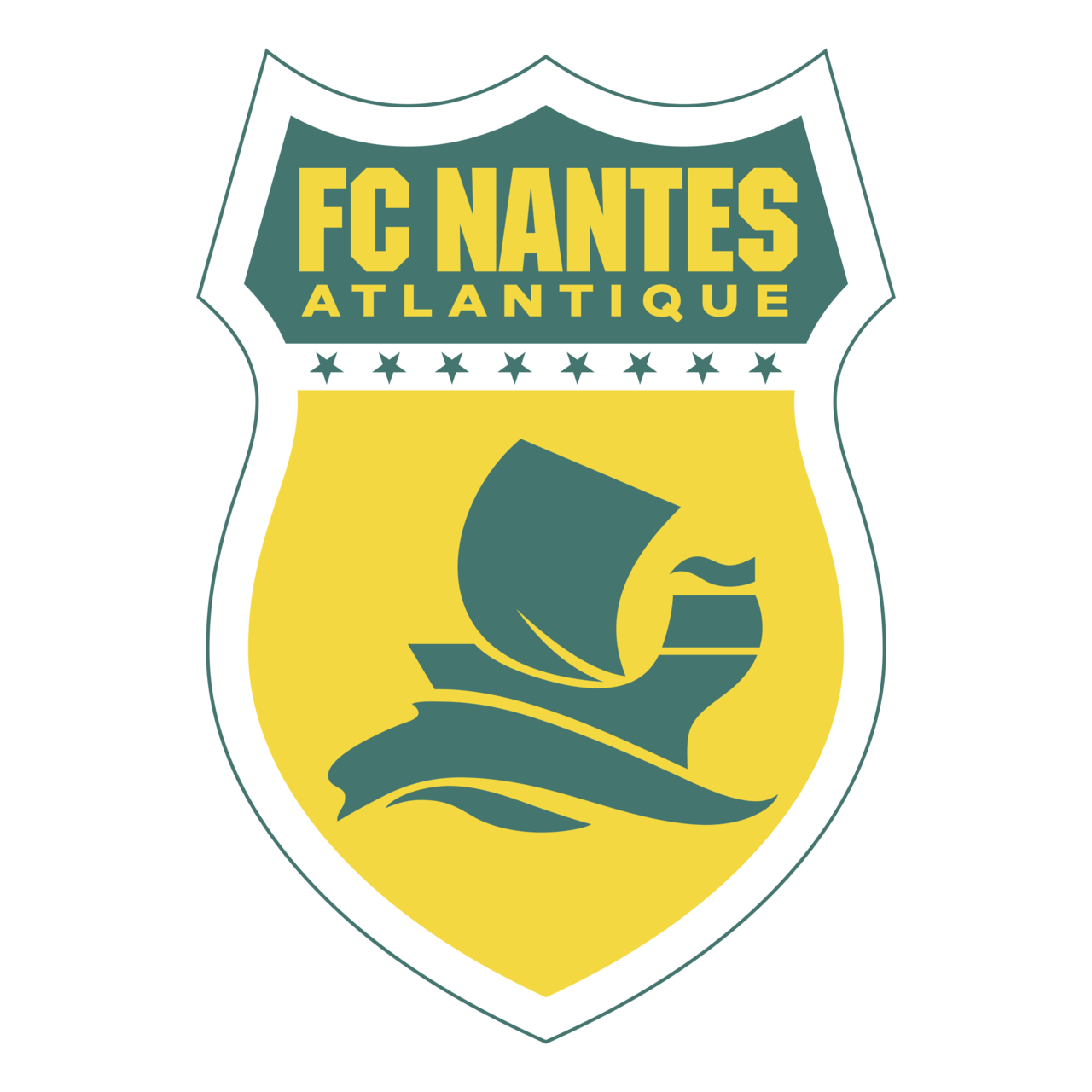 Fc Nantes Png (teal, white, gray, black, gold)