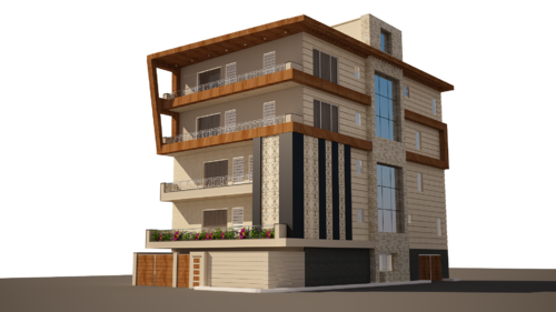 3D Building House Png (black, gray)