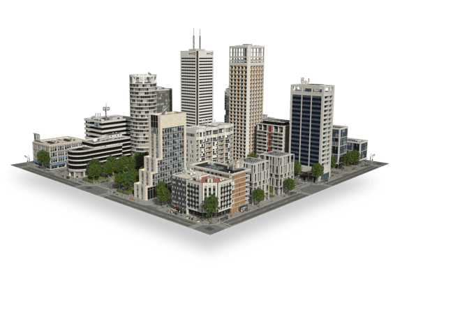 3D Building Png Isolated Pic (black, gray)