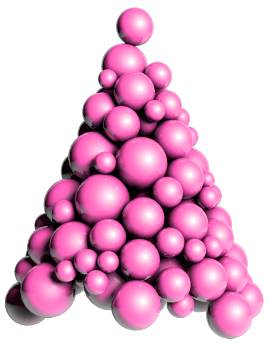 3D Christmas Tree Png Clipart (violet, black, pink, plum)