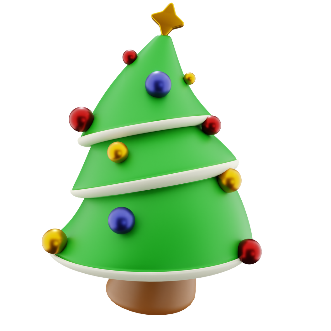 3D Christmas Tree Png Picture (black, green, gray)