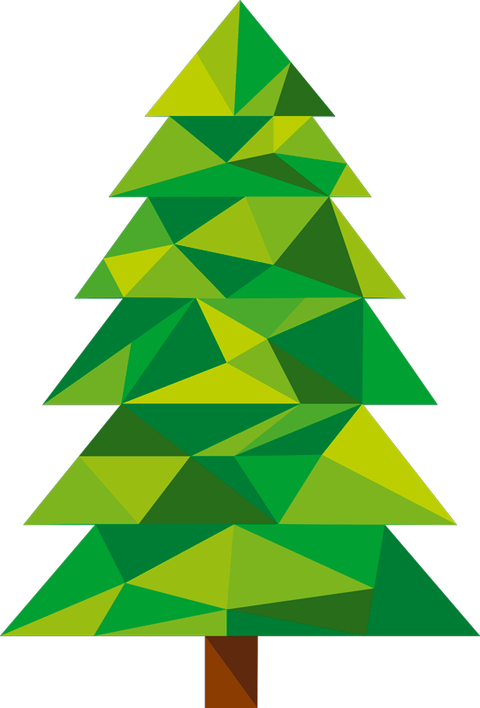 3D Christmas Tree Png Transparent (olive, gold, black, green, lavender)