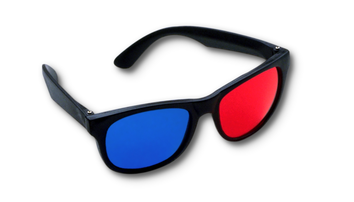 3D Film Glasses Png Isolated File (blue, black, teal)