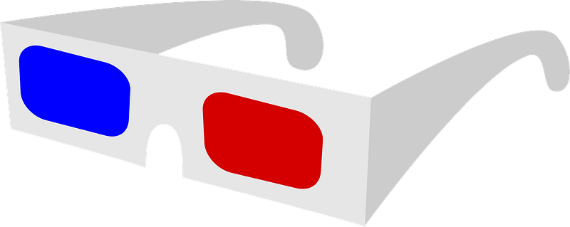 3D Film Glasses Png Isolated Hd (silver, lavender, red, blue, gray)