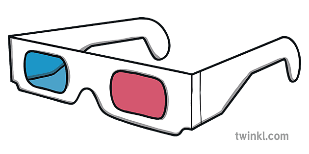 3D Glasses Png Isolated Pic (white, gray, red, teal)