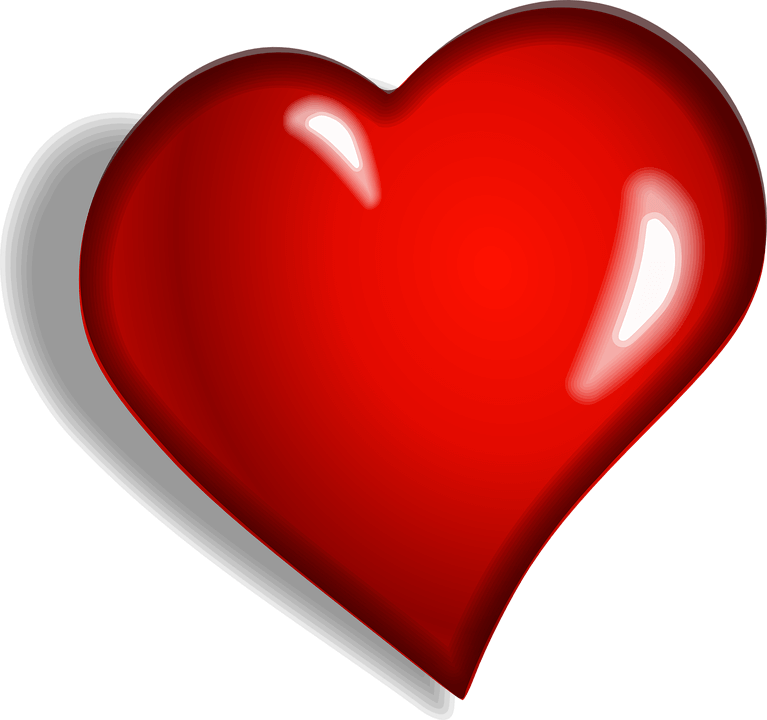 3D Heart Png Hd (black, gray, red)