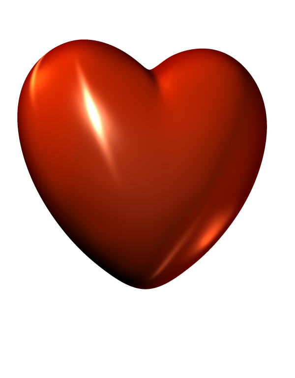 3D Red Heart Png File (gray, maroon)