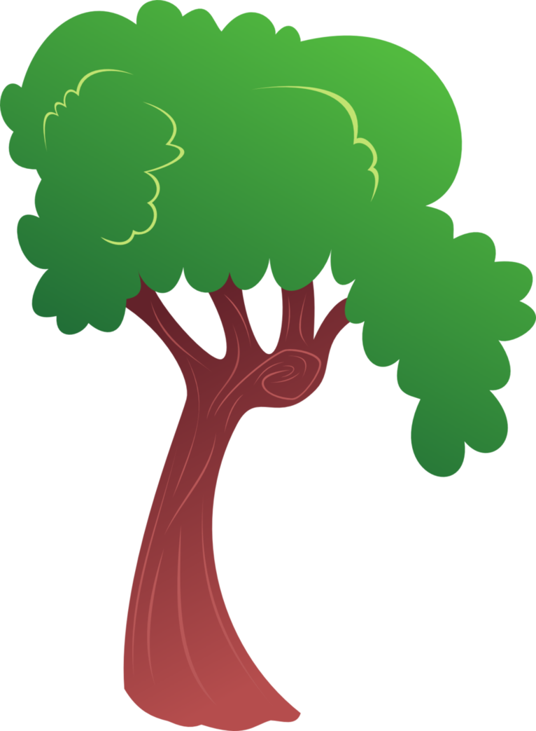 2D Tree Png File (green, black, olive)