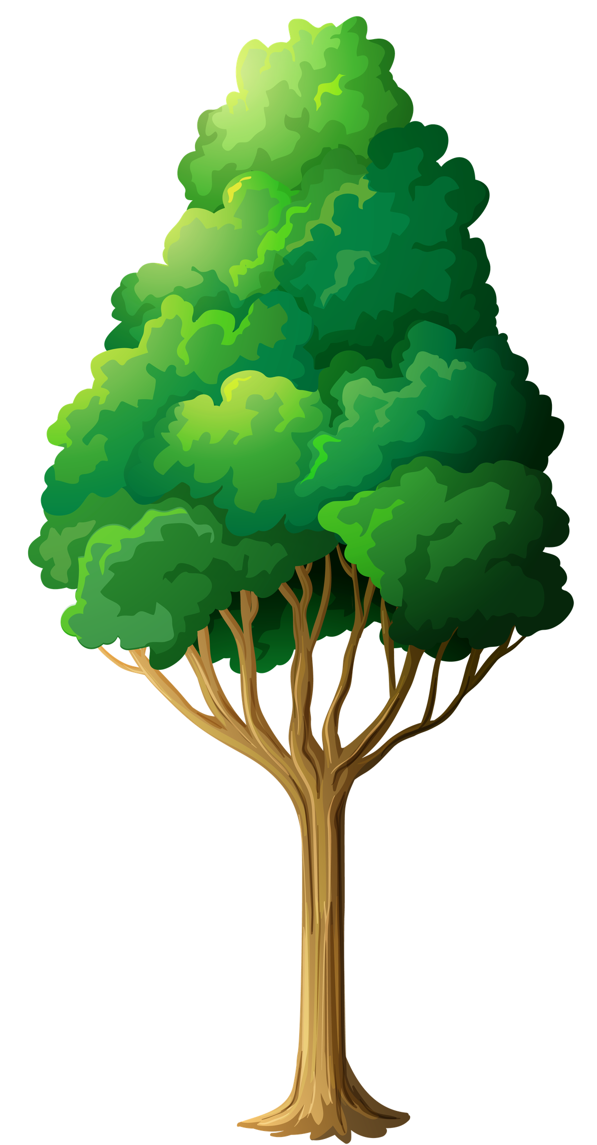 2D Tree Png Hd (green, black, teal)