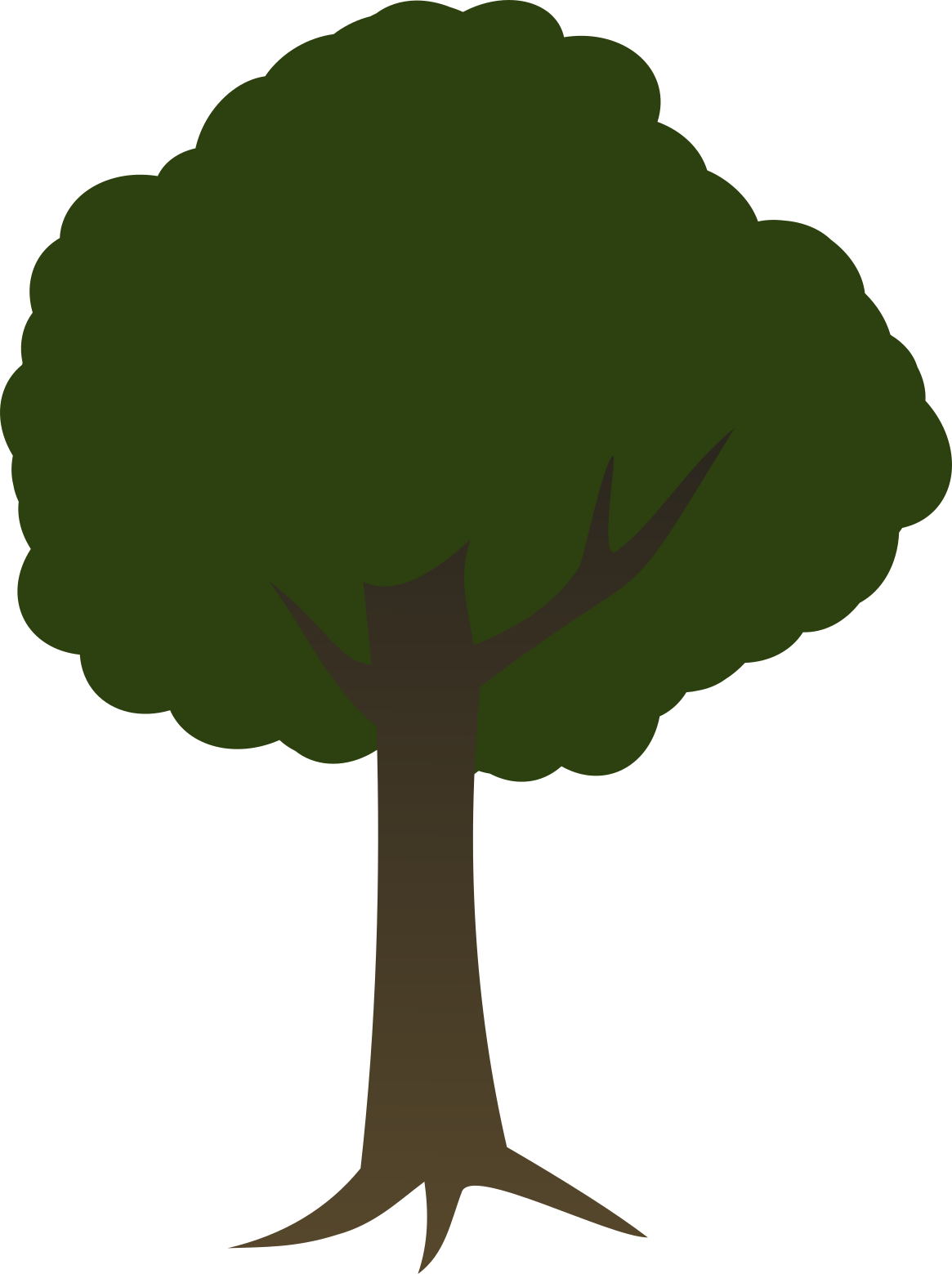 2D Tree Png Photo (olive, black, green)