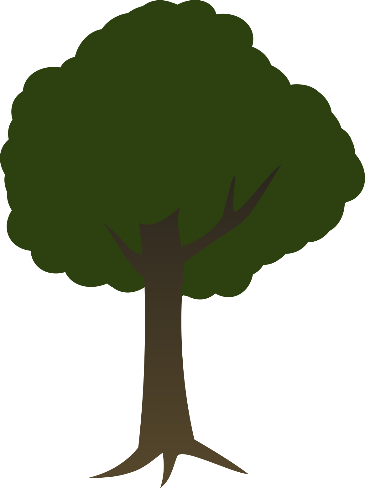 2D Tree Png Photo (green, black, olive)