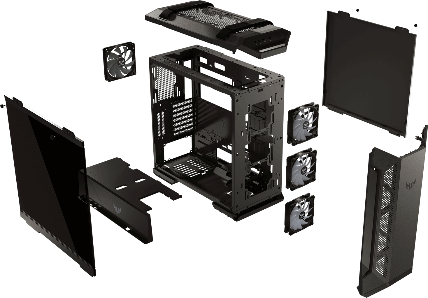 Led Cpu Cabinet Png Photos (black)