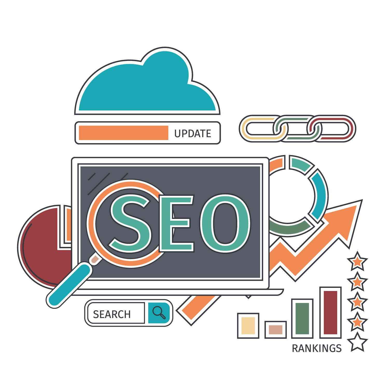 Seo Png File (white, black, chocolate, teal, gray)