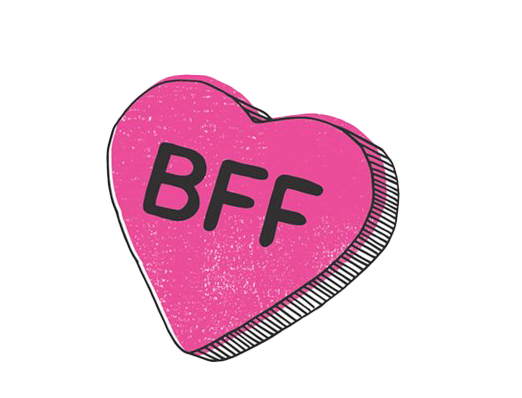 Bff Png Clipart (white, salmon)