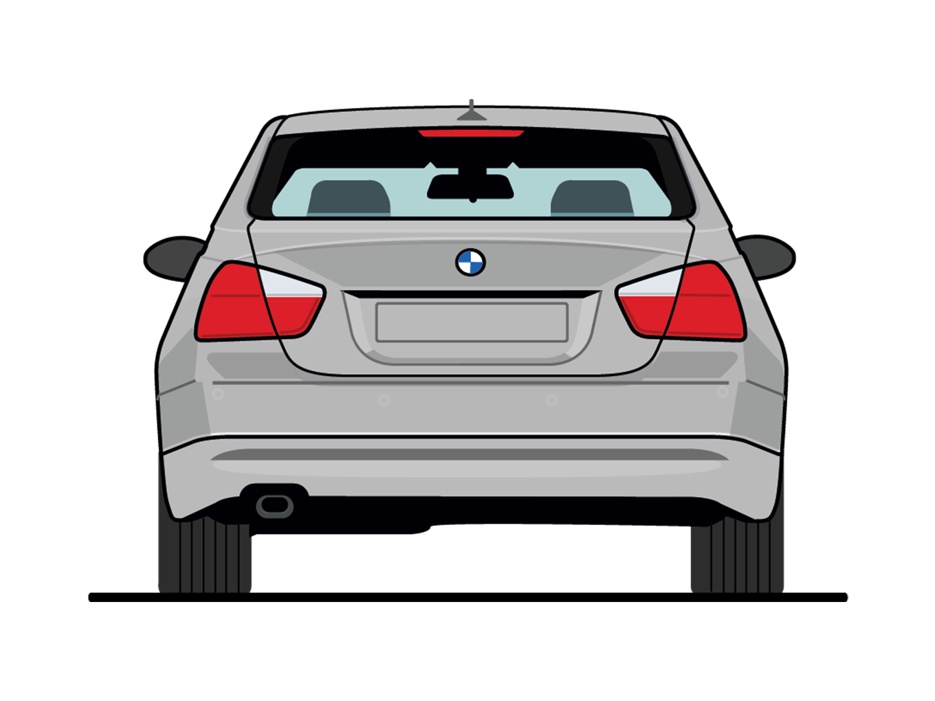 Bmw E90 Png Image (white, black, silver)