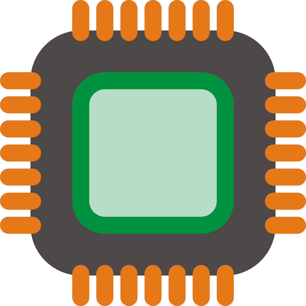 Cpu Png Image (chocolate, indigo, white, green, silver)