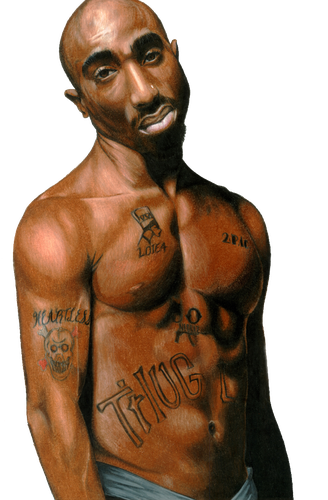 2Pac Png Transparent Picture (black)