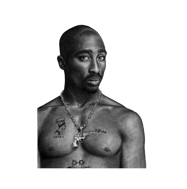 2Pac Png Transparent (white, black, gray)