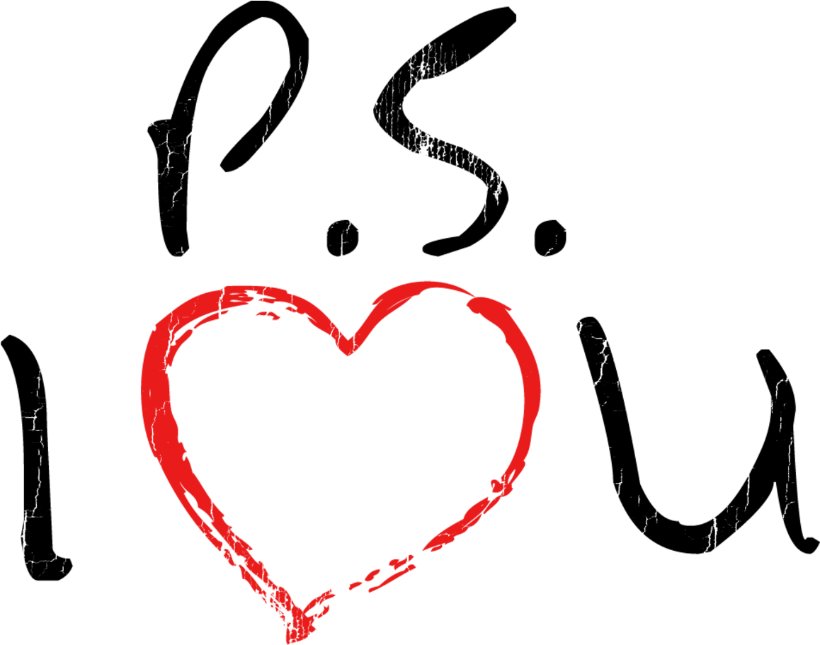 P.S. I Love You Png File (red, black)