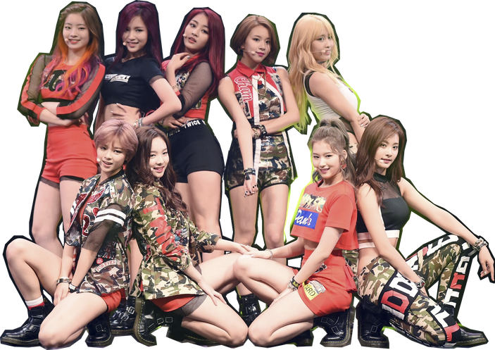 Twice Group Png File (black, beige)