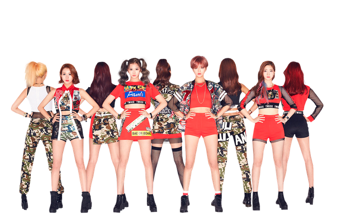 Twice Group Transparent Png (black, pink)