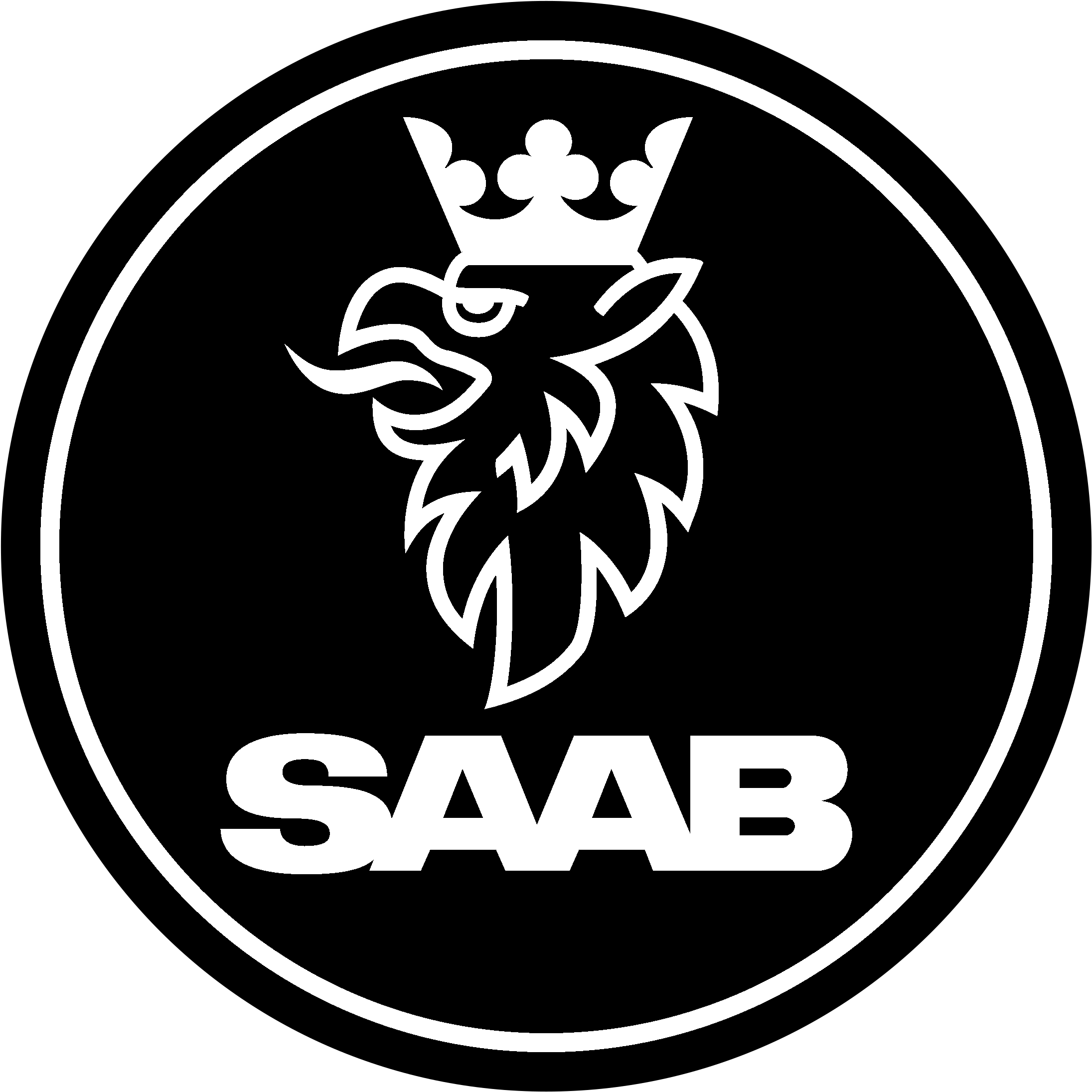 Saab Logo Png Image (black, silver, white)