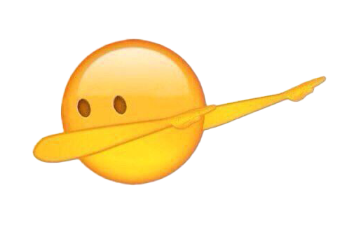 Dab Emoji Png Pic (white, pink, salmon, gold)