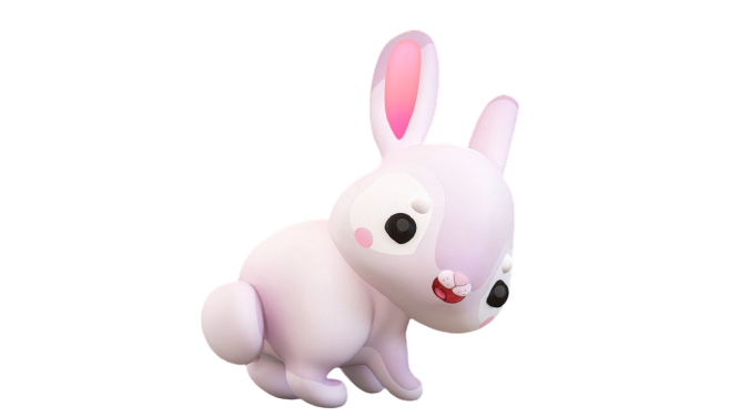 Rabbit Png Isolated Image (lavender, beige, black, white)