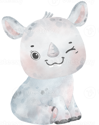 Baby Rhino Png Transparent (white, lavender, black)