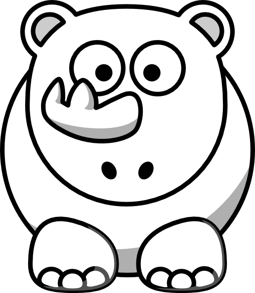 Baby Rhino Png (white, black, silver)