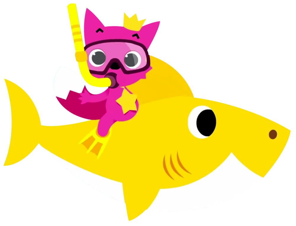 Baby Shark Png Pic (white, black, purplish red, gold)